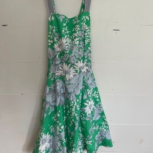 Tuckernuck Lila flare green floral dress